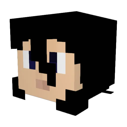 Lady_V92 Minecraft avatar head, 3D render