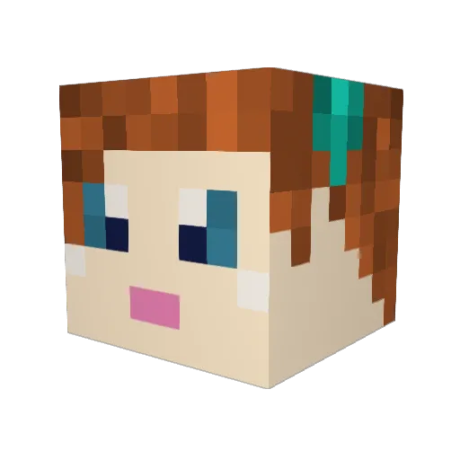 LadyinJeans Minecraft avatar head, 3D render