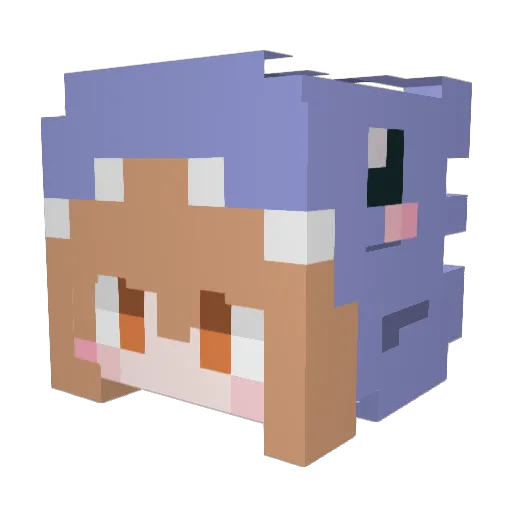Ladylayko Minecraft avatar head, 3D render