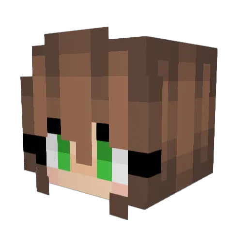Ladymindcraft Minecraft avatar head, 3D render