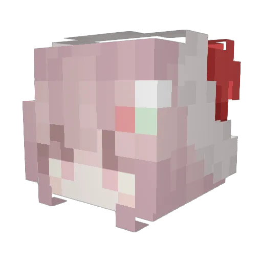 Ladyrainb0w Minecraft avatar head, 3D render