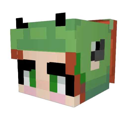Laerwen Minecraft avatar head, 3D render