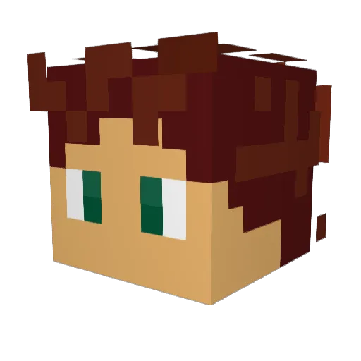 LagAnsAfk Minecraft avatar head, 3D render