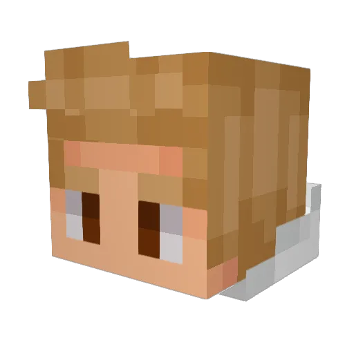 Lagacy Minecraft avatar head, 3D render