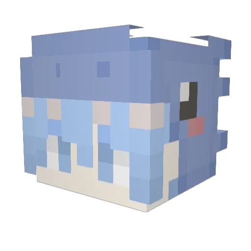 Lagartija Minecraft avatar head, 3D render