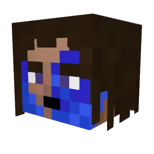 Lagginoid Minecraft avatar head, 3D render