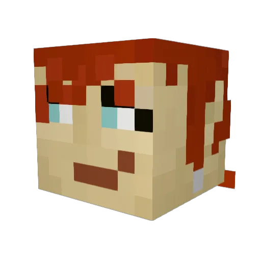 Lahcania Minecraft avatar head, 3D render