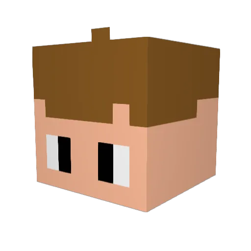 LaiYuChen Minecraft avatar head, 3D render