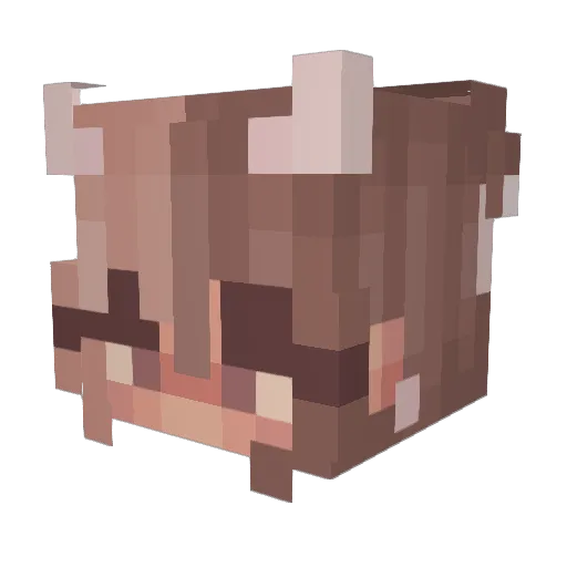 LaikABaka Minecraft avatar head, 3D render