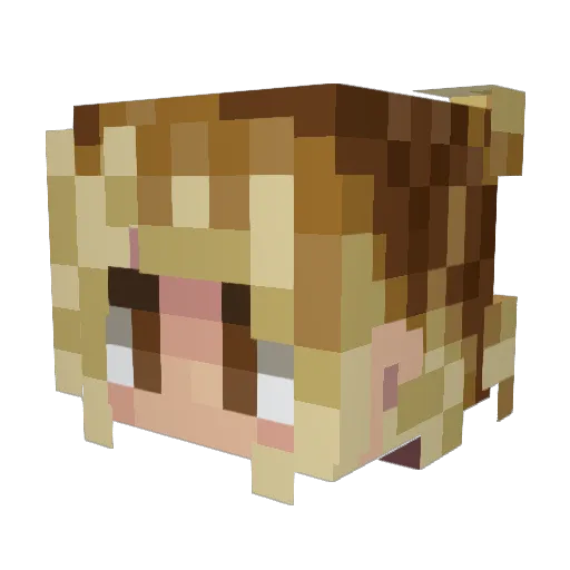 LaikaLady Minecraft avatar head, 3D render