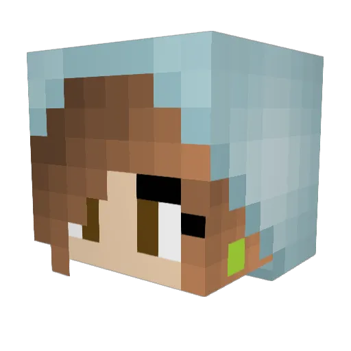 LaikaP Minecraft avatar head, 3D render