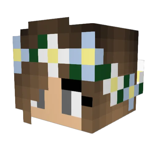 Lailatg Minecraft avatar head, 3D render