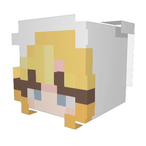 Laimoskaa Minecraft avatar head, 3D render