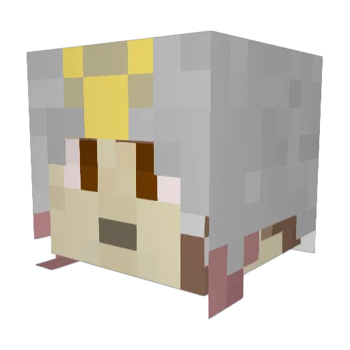 LainIwakura Minecraft avatar head, 3D render