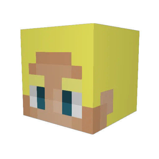 Lainch Minecraft avatar head, 3D render