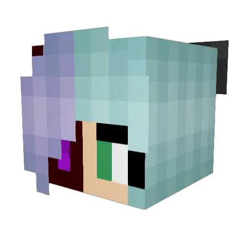Lairened Minecraft avatar head, 3D render