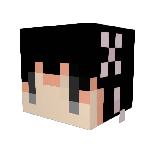 Laizu_cross Minecraft avatar head, 3D render