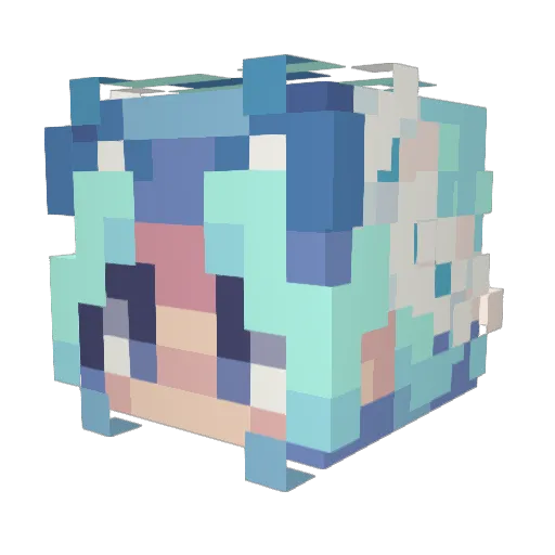 Lajlahel Minecraft avatar head, 3D render