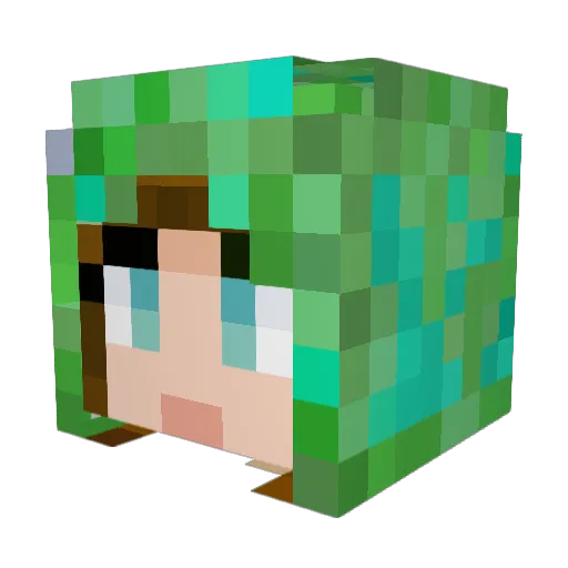 Lajsis Minecraft avatar head, 3D render