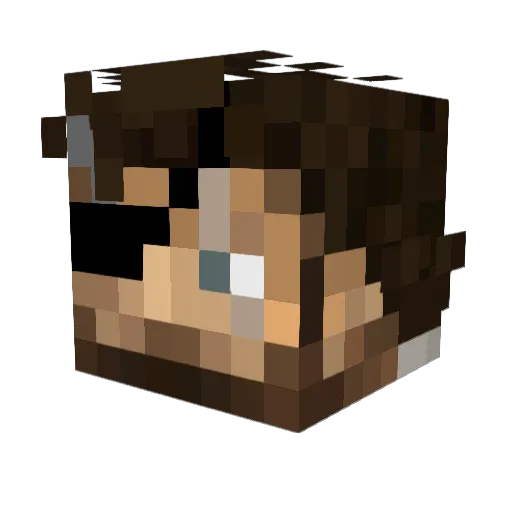 Lak1s Minecraft avatar head, 3D render