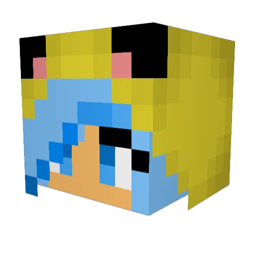Lakekiya Minecraft avatar head, 3D render