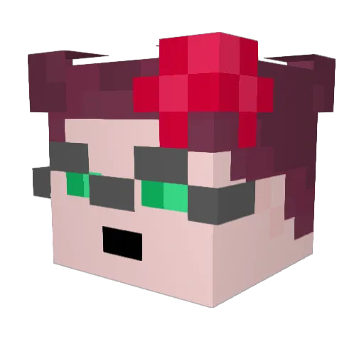 LakiFarux Minecraft avatar head, 3D render