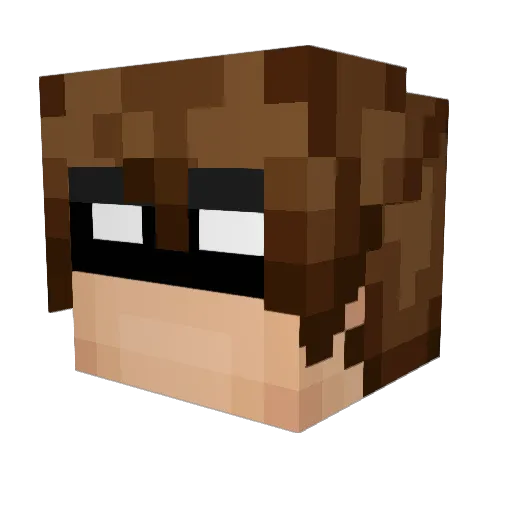 Lakluk Minecraft avatar head, 3D render