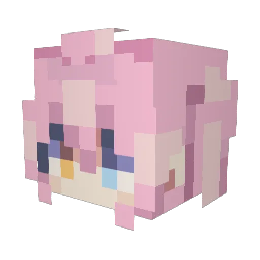 Lakmyc Minecraft avatar head, 3D render