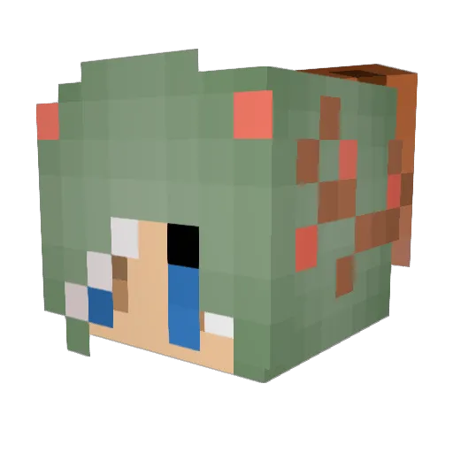LalaBuns Minecraft avatar head, 3D render