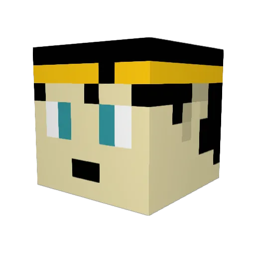 Lalaith20 Minecraft avatar head, 3D render