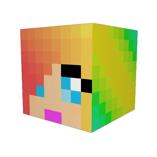 Lalalolli Minecraft avatar head, 3D render
