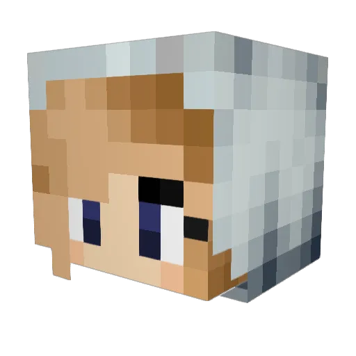 Lalalou Minecraft avatar head, 3D render