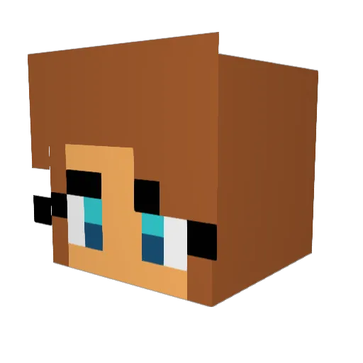 Lalapuppy Minecraft avatar head, 3D render