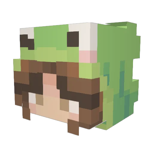 Lalassa Minecraft avatar head, 3D render