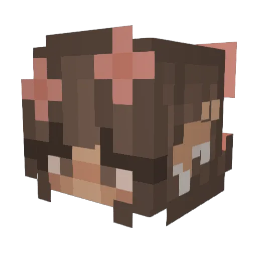 Lalenna Minecraft avatar head, 3D render