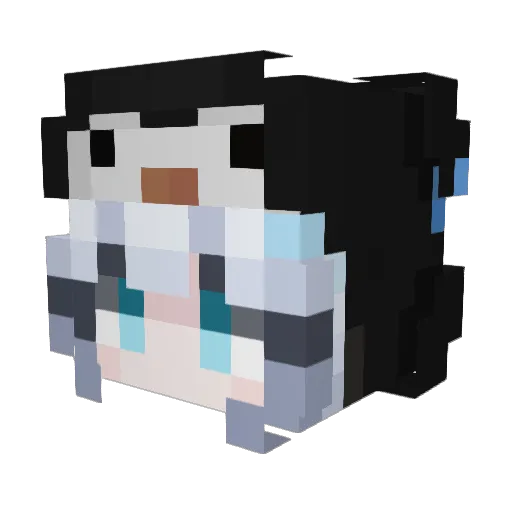 Lalilalaaa Minecraft avatar head, 3D render