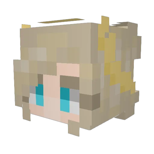 Lalilian Minecraft avatar head, 3D render