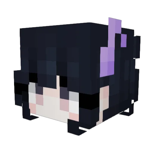 Laling Minecraft avatar head, 3D render