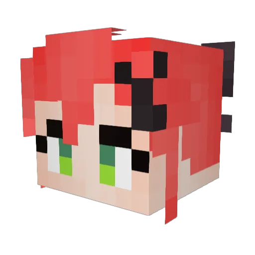 LallaWaffle Minecraft avatar head, 3D render