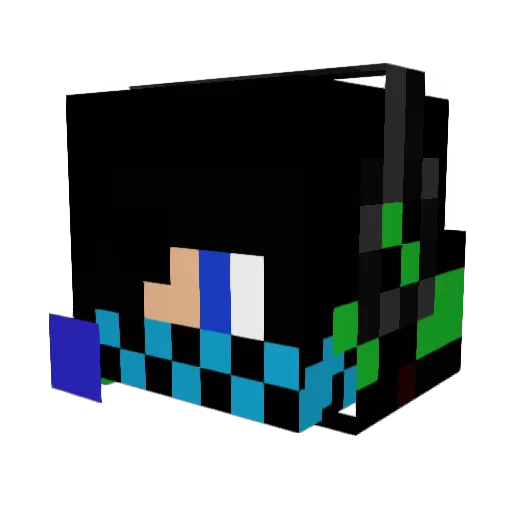 Lallihoop Minecraft avatar head, 3D render