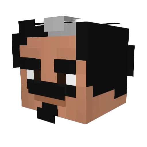 Lalo_Salmon Minecraft avatar head, 3D render