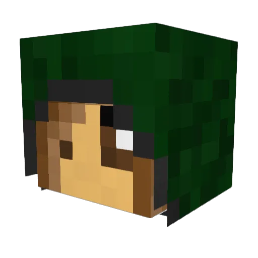 Lalongue Minecraft avatar head, 3D render