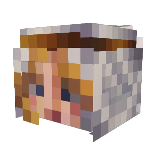 Lalosia Minecraft avatar head, 3D render