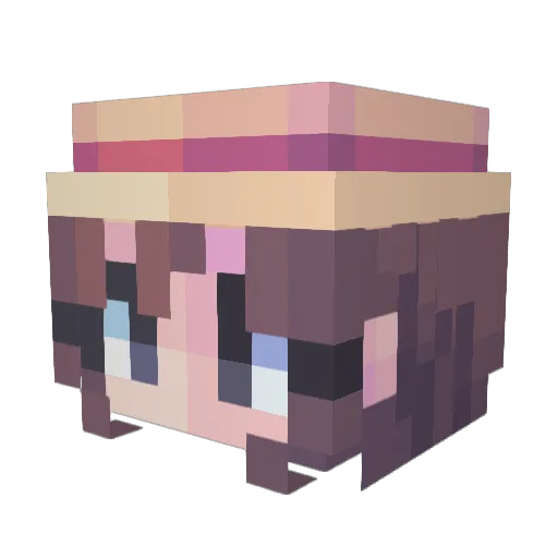 Lalukia Minecraft avatar head, 3D render