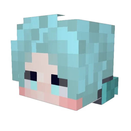 Lalunabobo Minecraft avatar head, 3D render