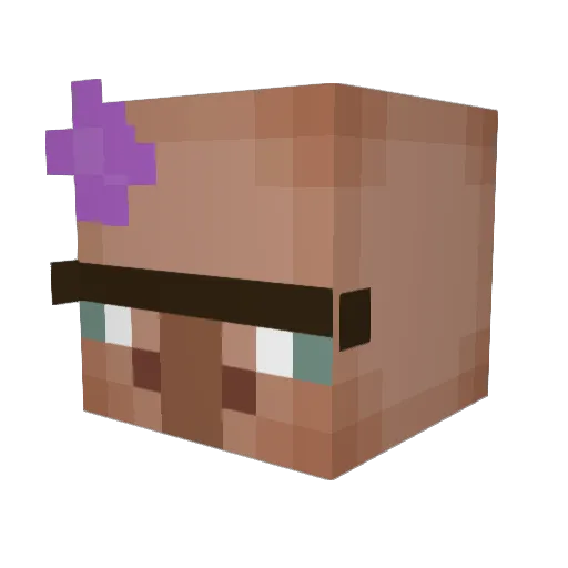 Lalunka Minecraft avatar head, 3D render