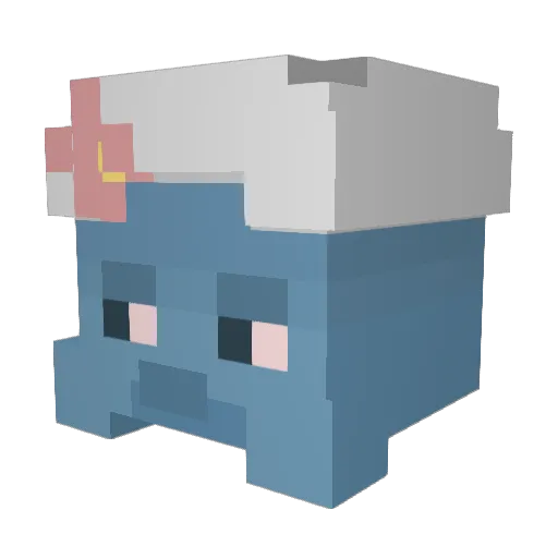 Lalus Minecraft avatar head, 3D render