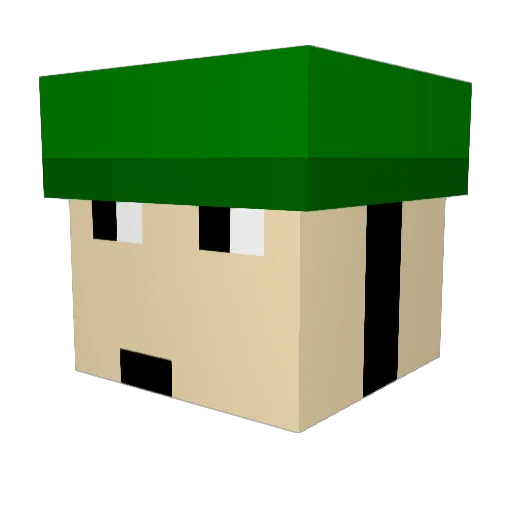 Lamadaw Minecraft avatar head, 3D render