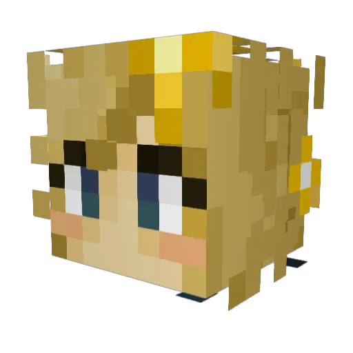 Lamajeager Minecraft avatar head, 3D render