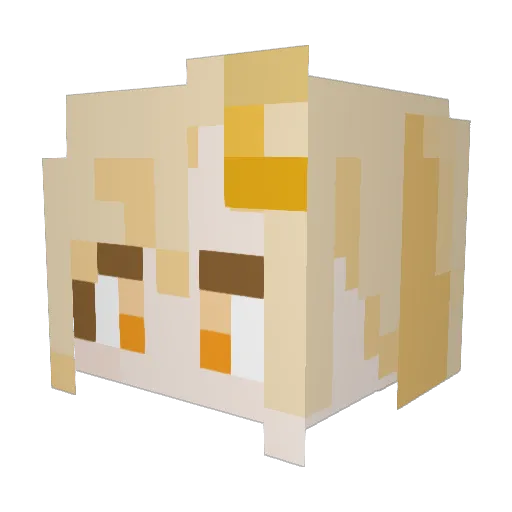 Lamaneko Minecraft avatar head, 3D render